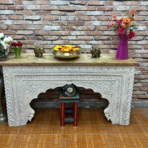 Mango Wood Carved Console