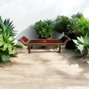 Sheesham Wood Diwan Cot with Brass Fittings