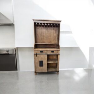 Mango Wood Bar Counter with Sliding Door