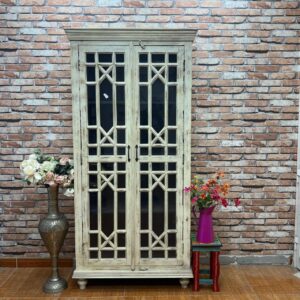 Mango Wood Bookshelf with 2 Doors