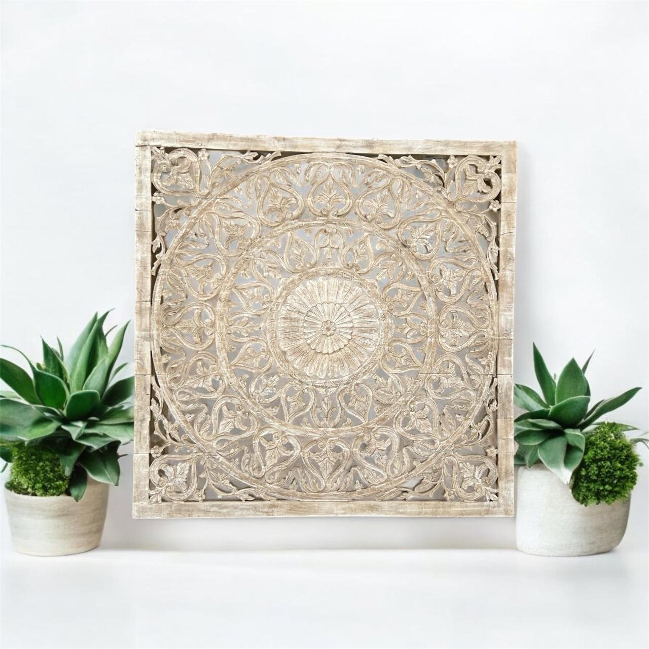 Mango Wood Carved Wall Hanging