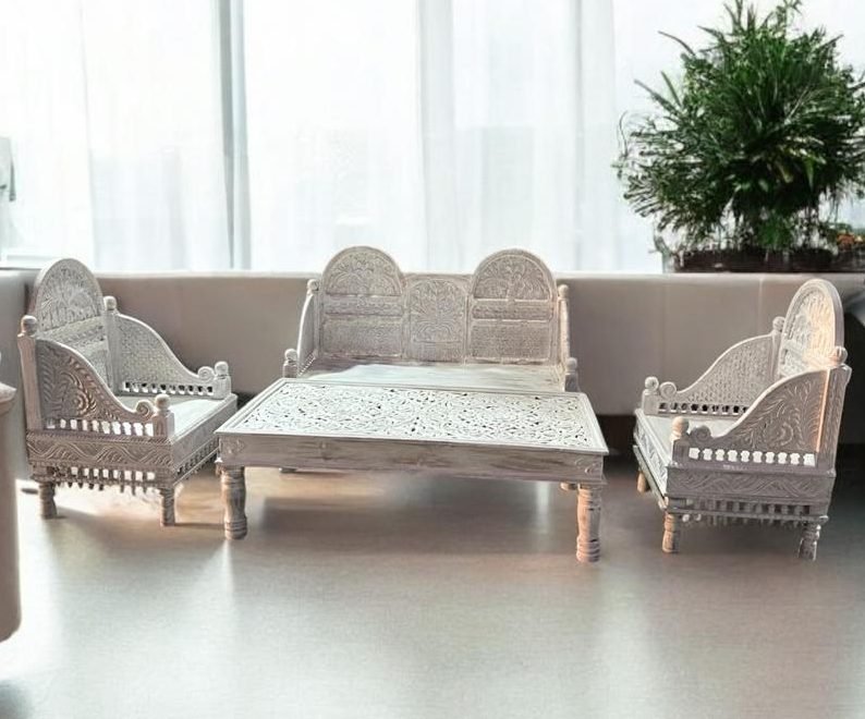 Wooden 5-Seater Sofa