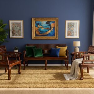 Royal Heritage Solid Wood Sofa Set 3+1+1