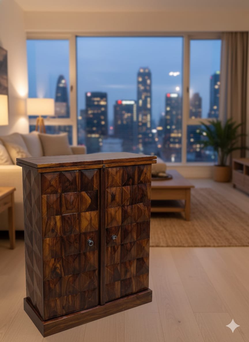 Royal Solid Wood Bar Counter / Luxury Home Bar Cabinet