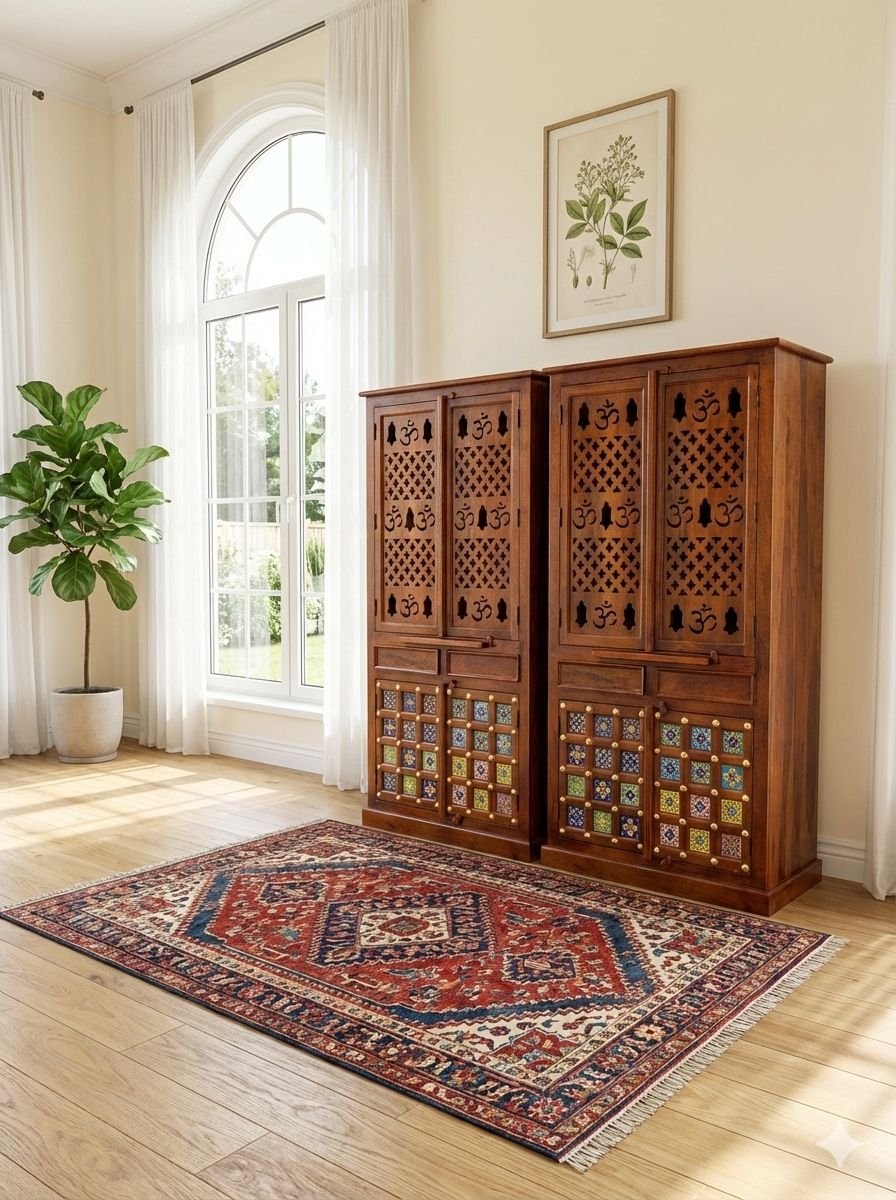 Handcrafted Solid Wood Home Temple / Mandir