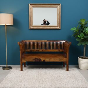 Royal Sheesham Wood 2-Seater Sofa Bench