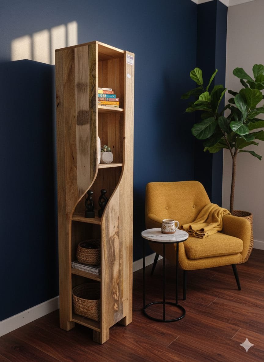 Organic Wave Mango Wood Book shelf - Image 3