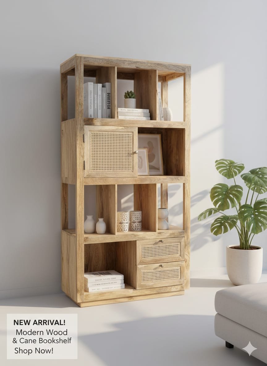 Mango wood book shelf - Image 4