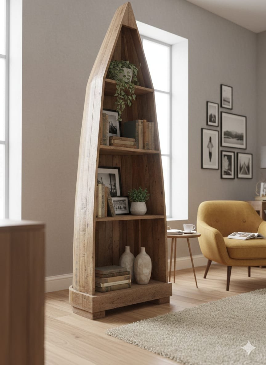 The Nautical Boat Bookshelf