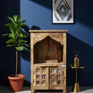 Handcrafted Mango Wood Home Temple โ Traditional Indian Pooja Mandir