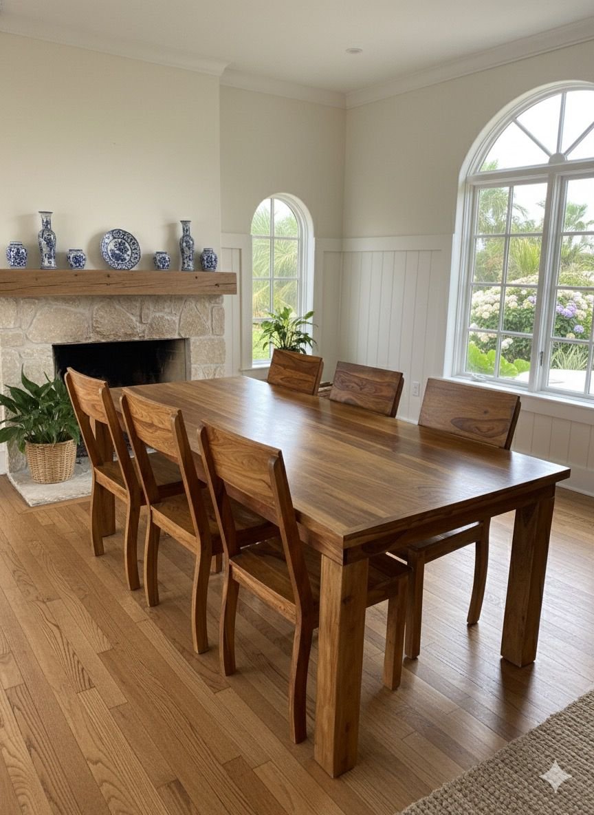 Exotic Sheesham Wood 6-Seater Dining Set - Image 5