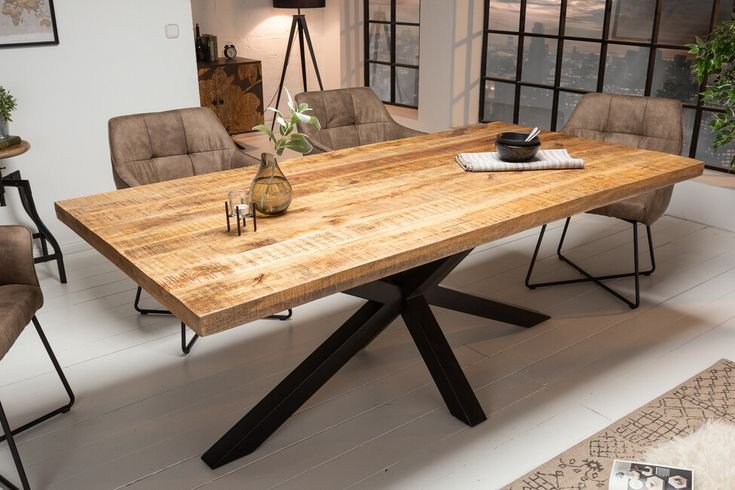 Mango Wood Dining Table – Natural Honey Finish