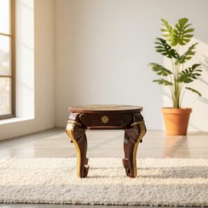Exquisite Hand-Carved Elephant Trunk Accent Table
