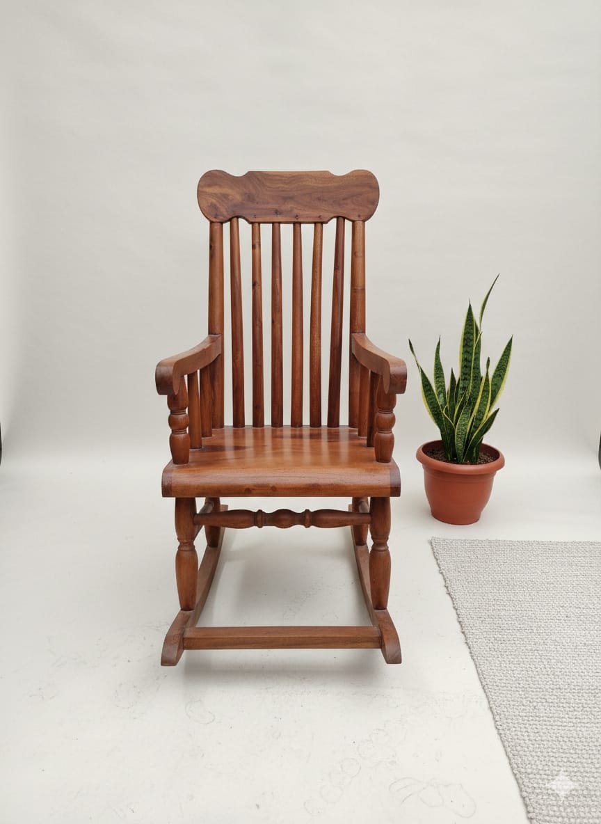 Handcrafted Sheesham Wood Kids' Rocking Chair - Image 3