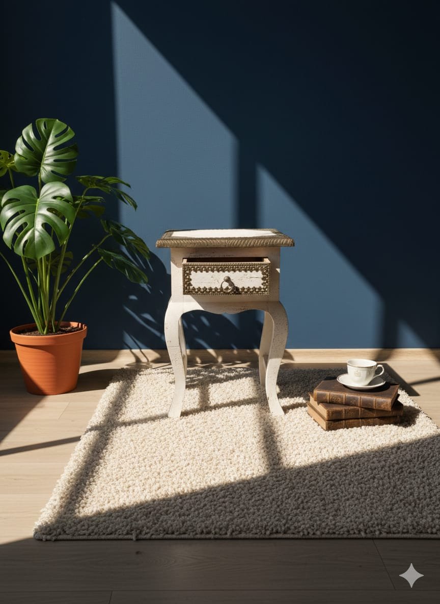 Vintage-Style Hand-Finished Bedside Table - Image 6