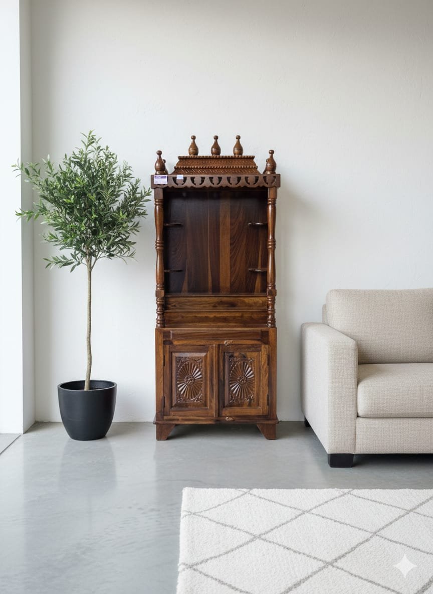 Handcrafted Sheesham Wood Home Temple - Image 6