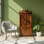 Handcrafted Indian Sheesham Wood Temple with Doors