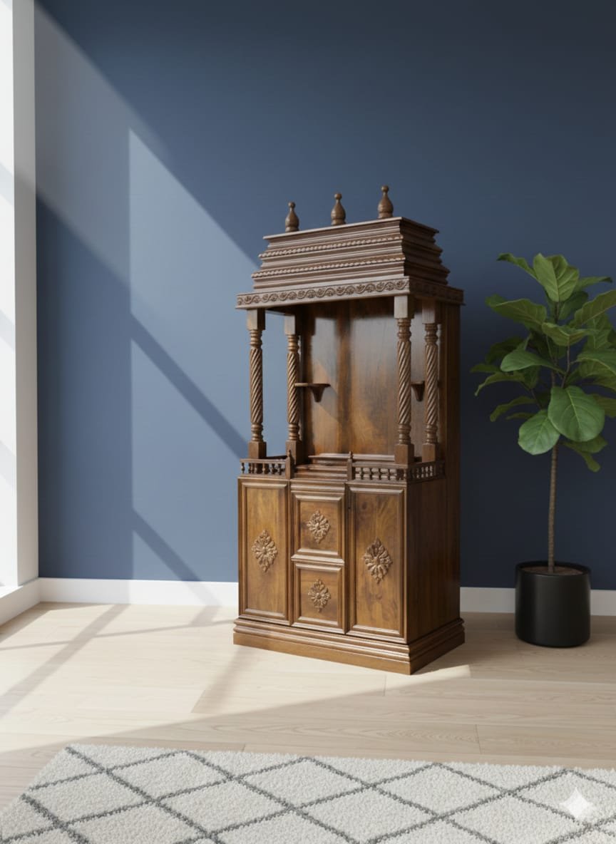 Handcrafted Indian Sheesham Wood Temple - Image 3