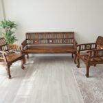 Handcrafted 3+1+1 Sheesham Wood Sofa Set