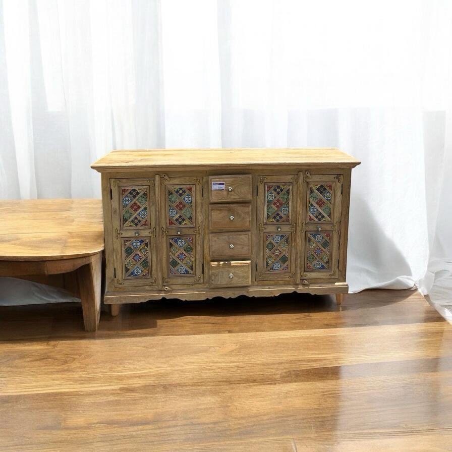 Mango Wood Sideboard with Tile Fittings